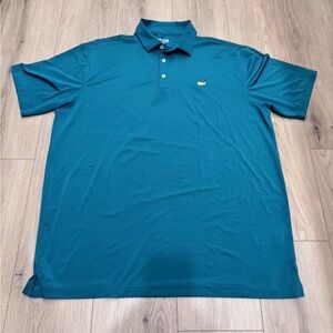 Masters Tech Polo Shirt Mens XL Green Logo Performance Stretch Golf Augusta